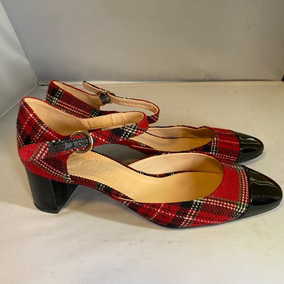 J.Crew Millie Ankle-Strap Heels in Good Tidings Plaid 11 - Picture 3 of 5